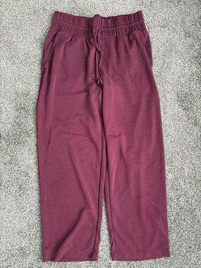 LOFT.  LOU & GREY Women's Drawstring Wide-Leg Sweatpants - Burgundy Size Small